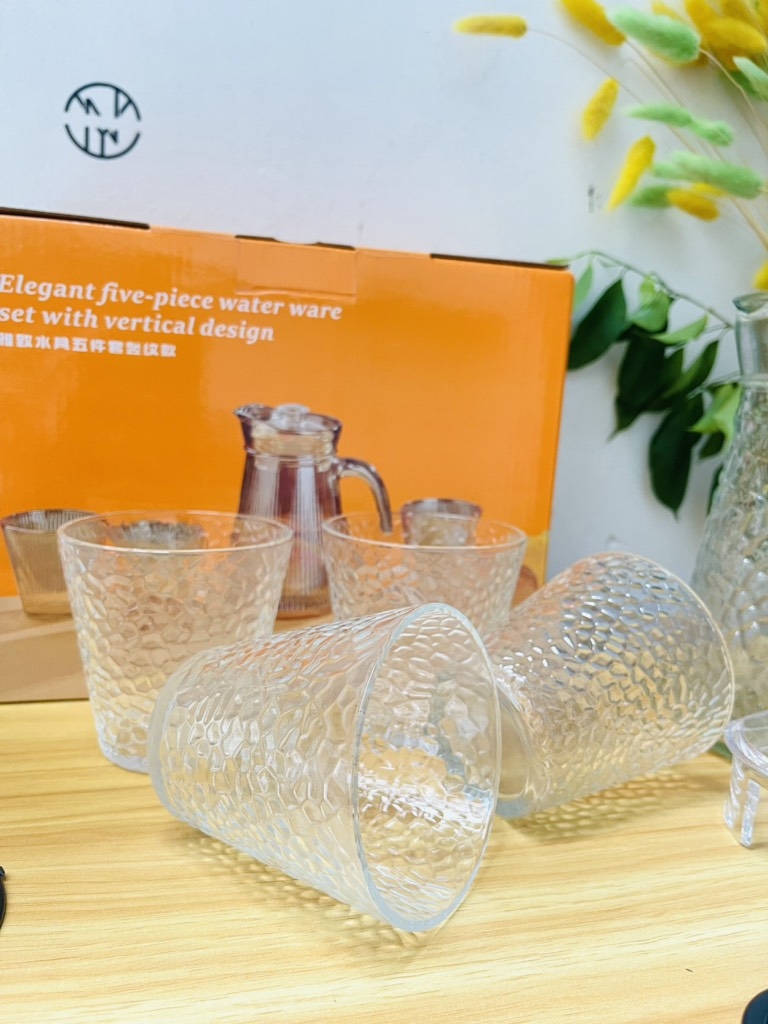 BỘ BÌNH KÈM 4 LY THUỶ TINH LỚN (5)
