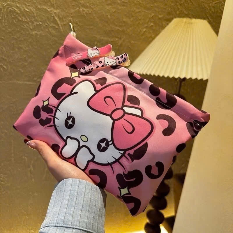 TÚI ĐỰNG ĐỒ TRANG ĐIỂM, MAKEUP KITTY BEO HỒNG (3)