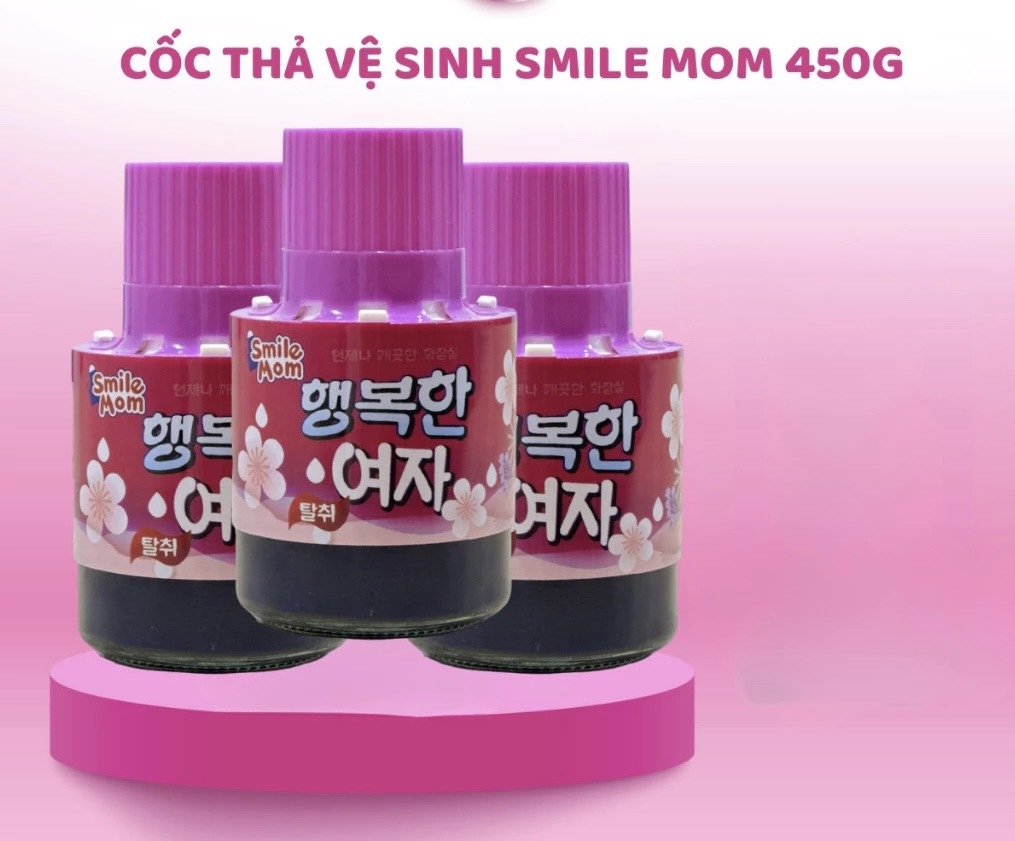 KM Cốc Thả Bồn Cầu Hồng Cam Khử Mùi Hương Hoa Hàn Quốc Smile Mom Chính Hãng Loại 1 (3)