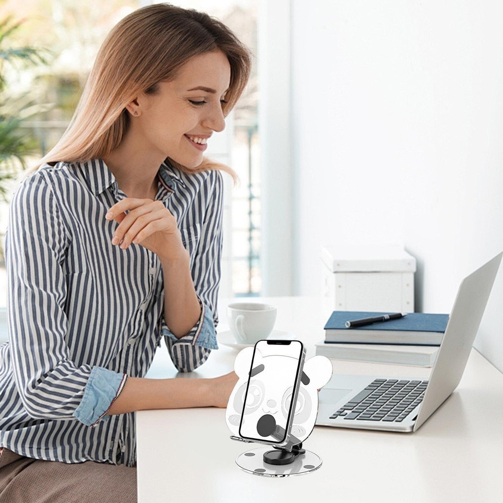 GIÁ ĐỠ ĐIỆN THOẠI CHÂN MÈO TRONG SUỐT XOAY ĐƯỢC (5)