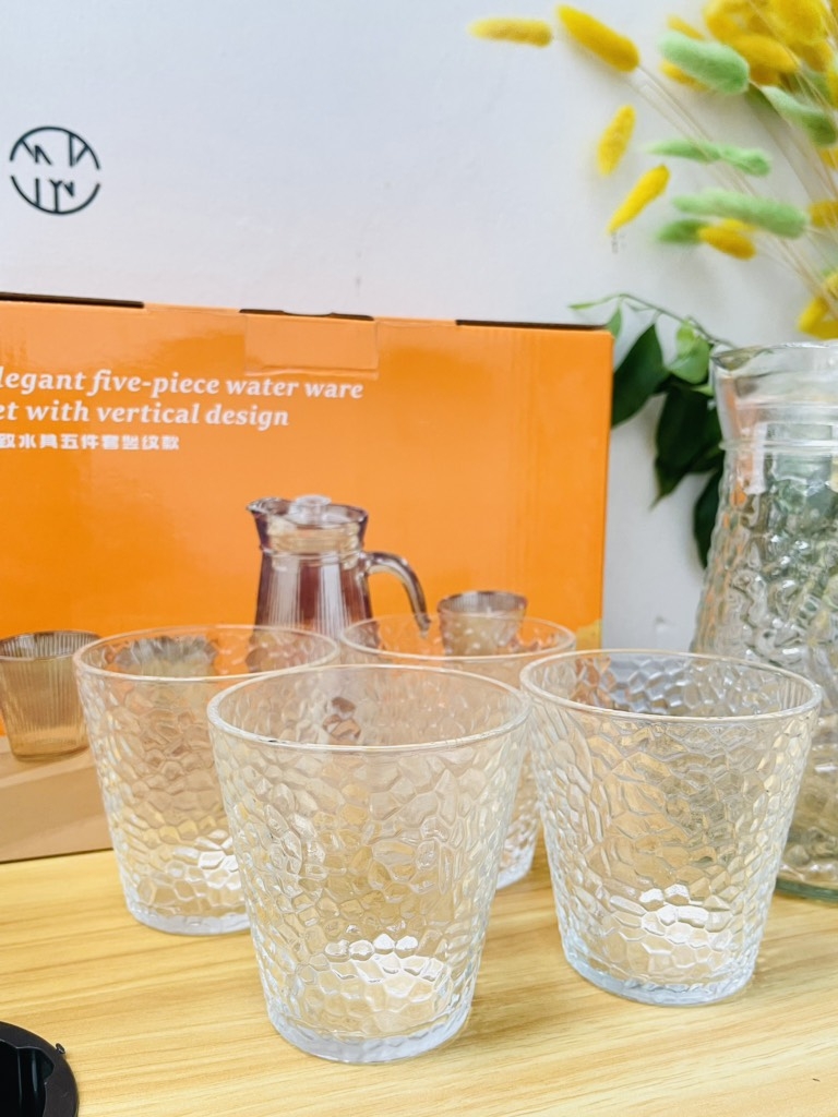 BỘ BÌNH KÈM 4 LY THUỶ TINH LỚN (5)
