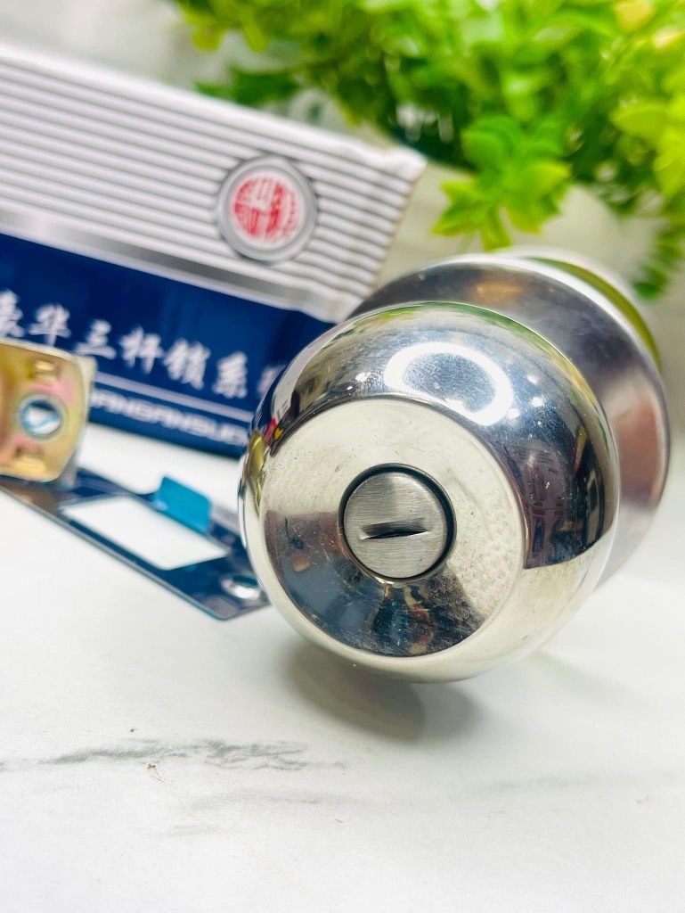 BỘ Ổ KHOÁ TAY NẮM CỬA TRÒN INOX (4)