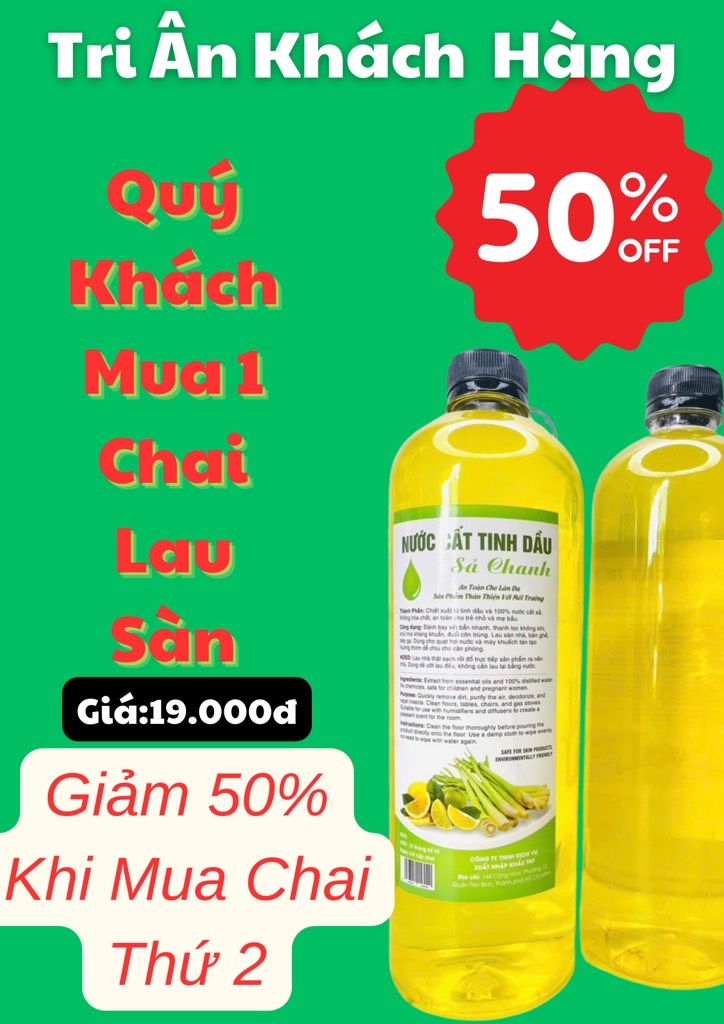 Nước Lau Sàn Tinh Dầu Chanh Xả Hàng Gia Công 1L (2)