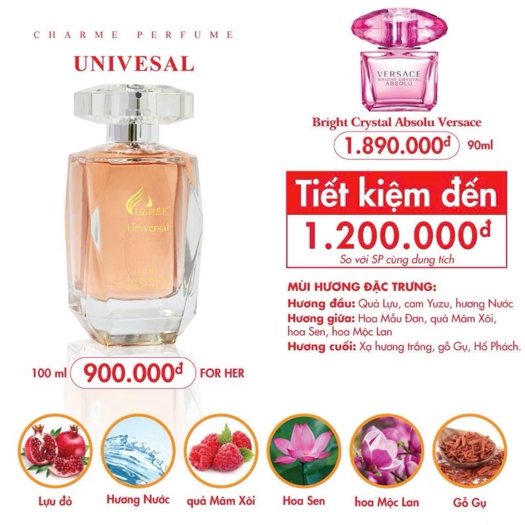 NƯỚC HOA CHARME UNIVERSAL MỚI C.HÃNG '