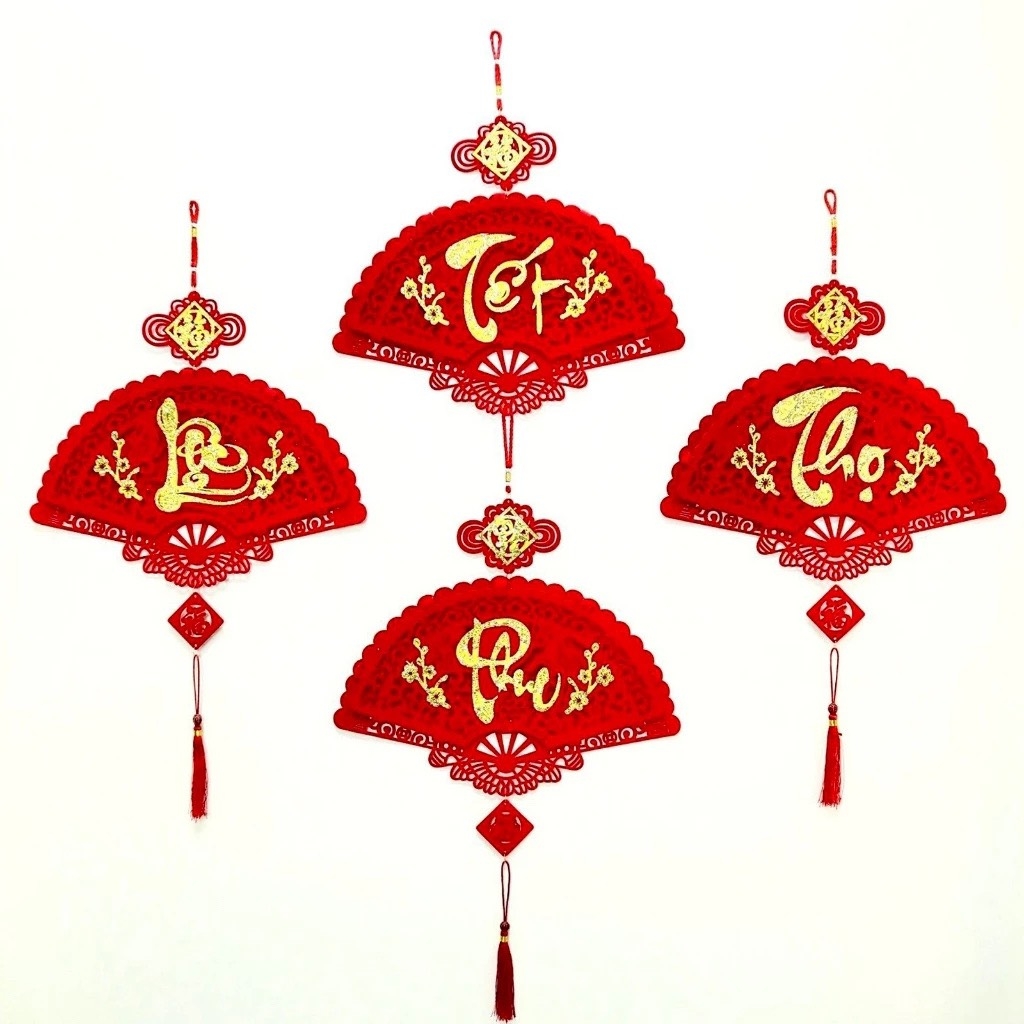 LIỂN QUẠT TREO HÌNH CHỮ PHÚC TRANG TRÍ DECOR TẾT (2)