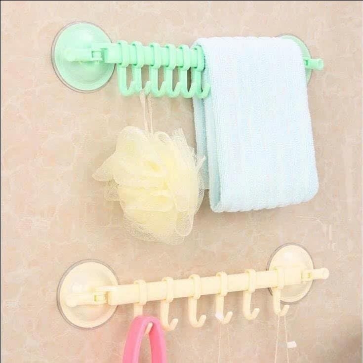 Thanh Treo Hít Tường Nhà Tắm 6 Móc (1)