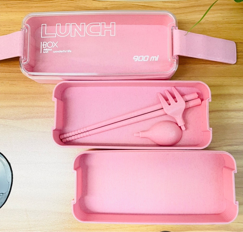 HỘP ĐỰNG CƠM LUNCH BOX 3 TẦNG KÈM ĐŨA MUỖNG (3)