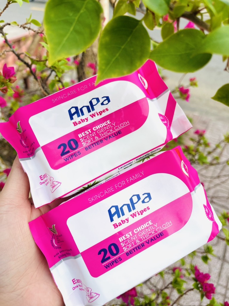KHĂN ƯỚT ANPA CAO CẤP 20 TỜ CHÍNH HÃNG KHÔNG MÙI AN TOÀN CHO BÉ (1)