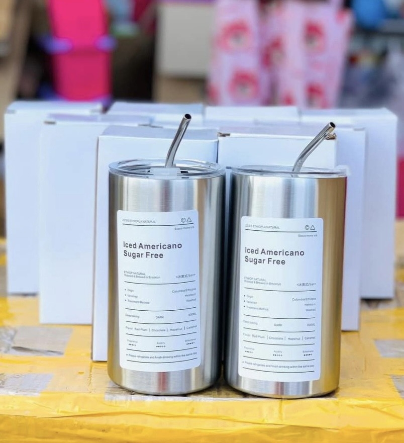 Ly Giữ Nhiệt Hình Trụ 600ml Inox Xịn 304 Tặng Ống Hút (3) '
