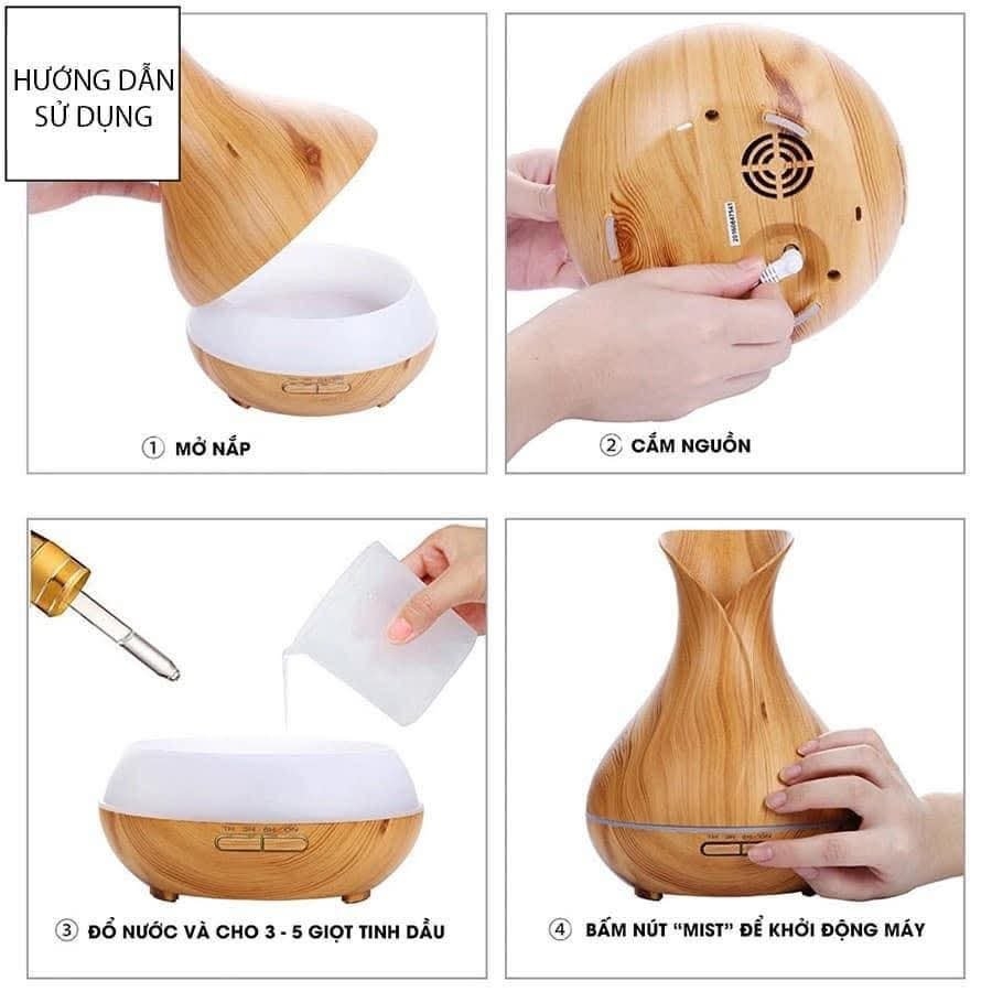 Máy Khuếch Tán Tinh Dầu Phun Sương Tạo Ẩm Lớn 500ml