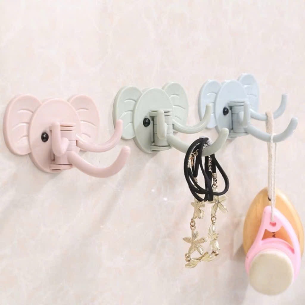 Móc Treo Đồ Dán Tường Hình Voi (1)