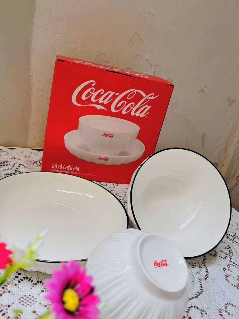BỘ CHÉN - TO - DĨA COCACOLA XỊN (3)