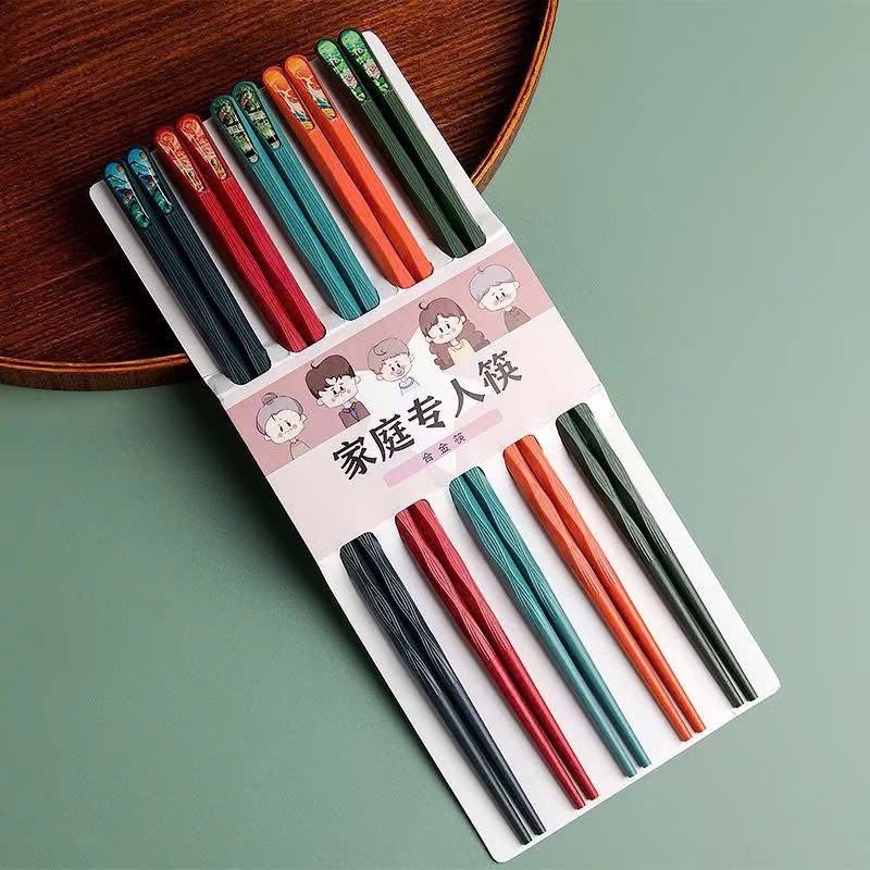Bộ 5 Đôi Đũa Màu Sắc Hàng Nội Địa Loại 1 (2)