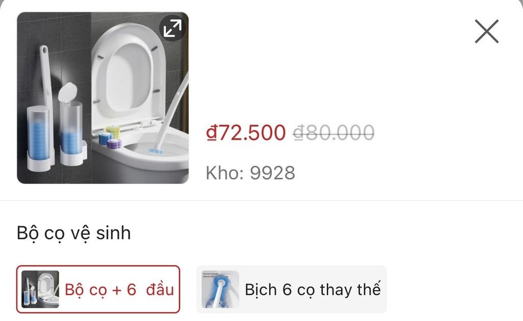 BỘ CỌ TOLET DÙNG 1 LẦN GẮN TƯỜNG 6 VIÊN THAY THẾ (5)