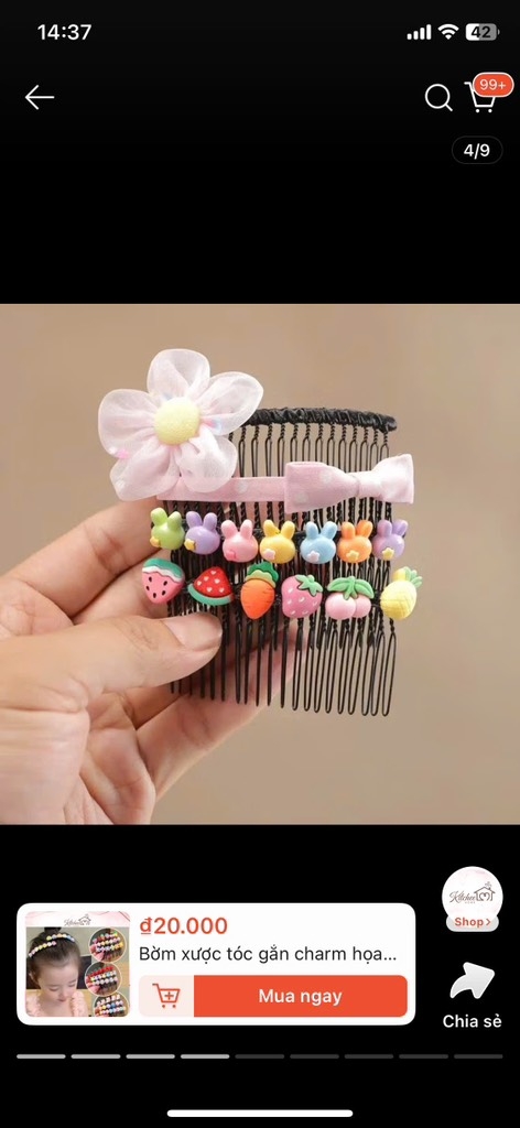CÂY XƯỚC CÀI TÓC ĐÍNH CHARM CHO BÉ (1)