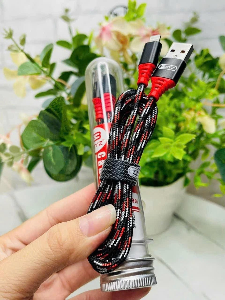 Cáp sạc ống dây dù sạc nhanh 2.4A chính hãng BYZ Iphone
