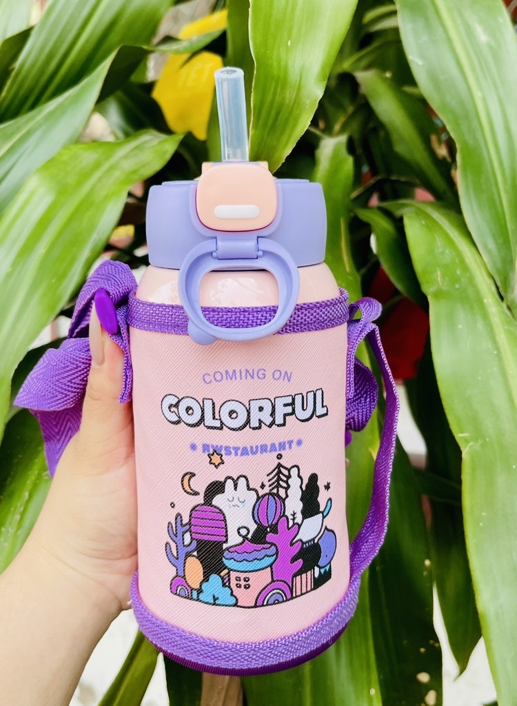 BÌNH GIỮ NHIỆT INOX 500ML KÈM TÚI MÃ 1095 (9)