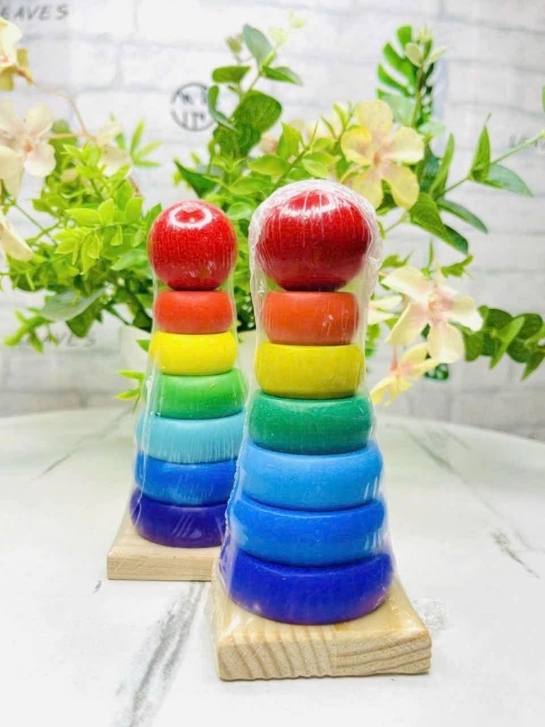 THÁP GỖ RÁP HÌNH TRÒN BẰNG GỖ PHÁT TRIỂN TRÍ THÔNG MINH CHO BÉ (1)