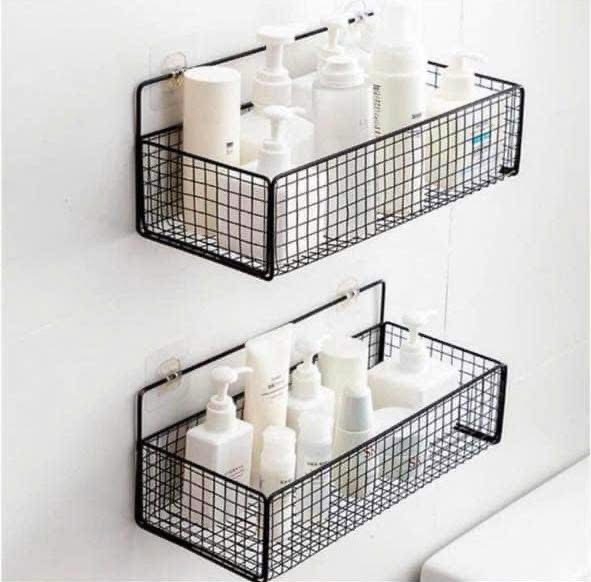 Kệ Để Đồ Nhà Tắm Hình Chữ Nhật Dán Tường Sơn Đen Loại 1 (2)