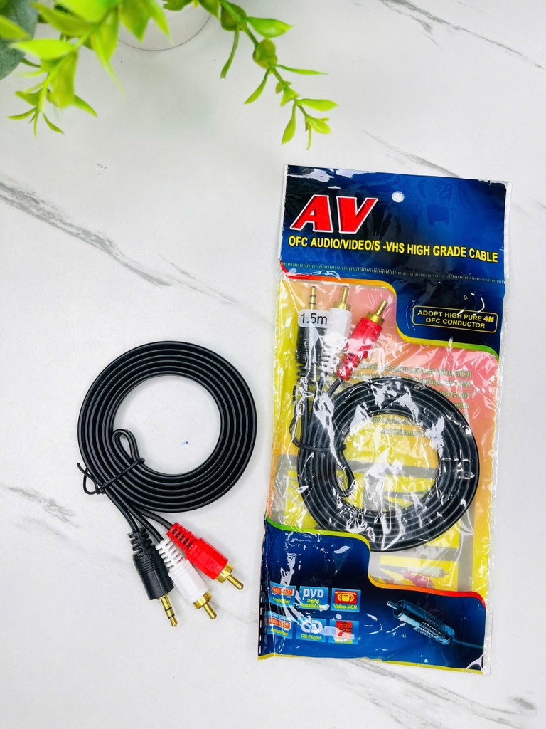 JACK CHUYỂN ÂM THANH 3.5 RA 2 ĐẦU BÔNG SEN 1.5M (1)