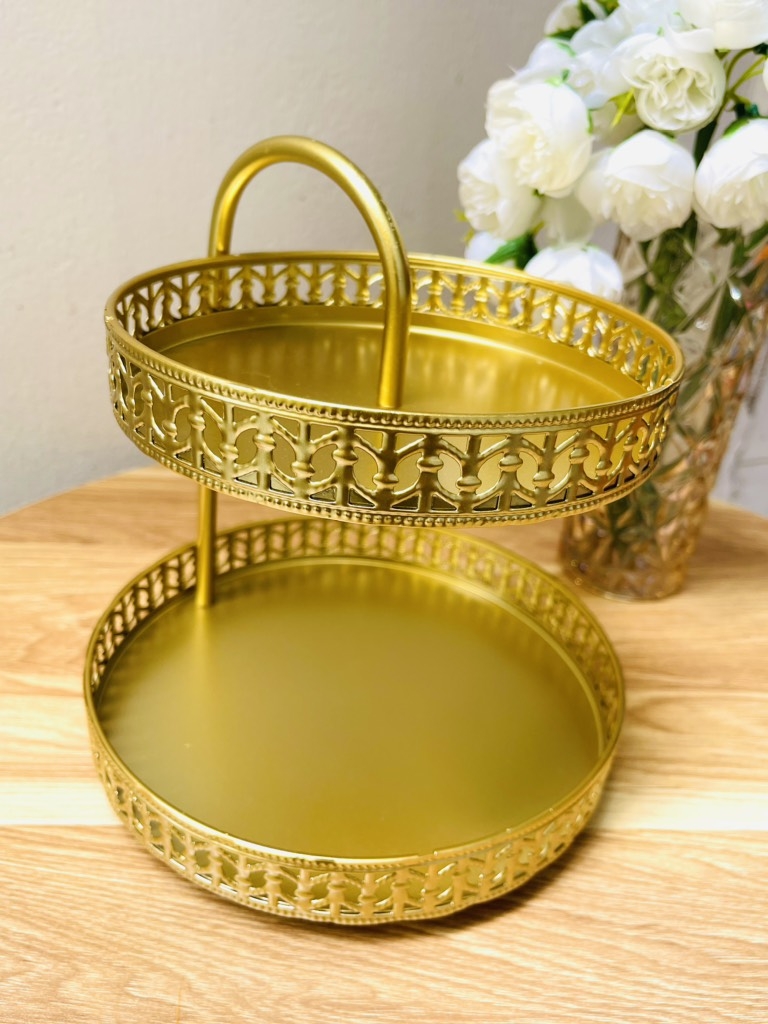 KHAY ĐỰNG BÁNH KẸO TRÁI CÂY MẠ VÀNG 2 TẦNG SANG TRỌNG (14)
