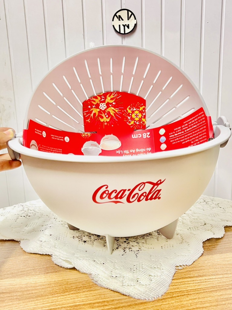 BỘ THAU RỔ 28cm QUAY RỬA RAU TIỆN LỢI (2)