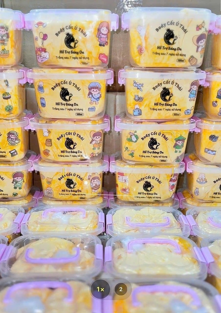 KEM BODY CỐT Ủ THÁI SIÊU TRẮNG,  HỦ NẮP CÓ QUAI (7) '