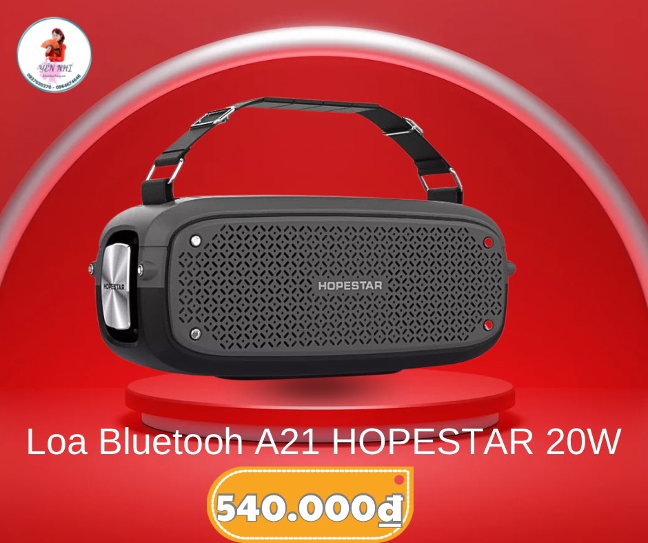 Loa bluetooth cao cấp HOPESTAR 20W, pin trâu, âm siêu trầm, chống nước IPX6 chính hãng bass siêu khủng