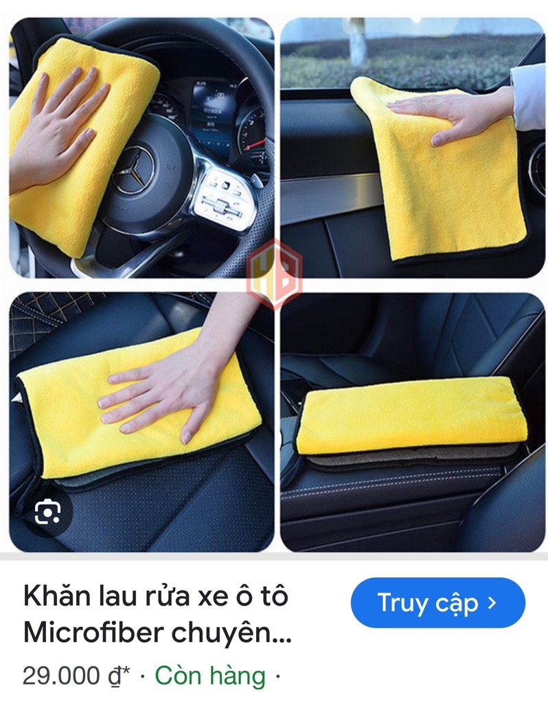 Khăn Lau Chùi Xe Siêu Thấm Nước Size Đại 30x60cm Dầy (1)