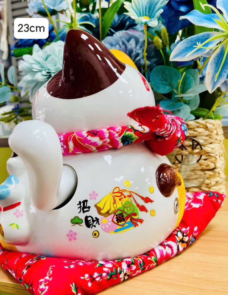 MÈO SỨ THẦN TÀI 23cm VẪY TAY CHÀO KHÁCH (20)