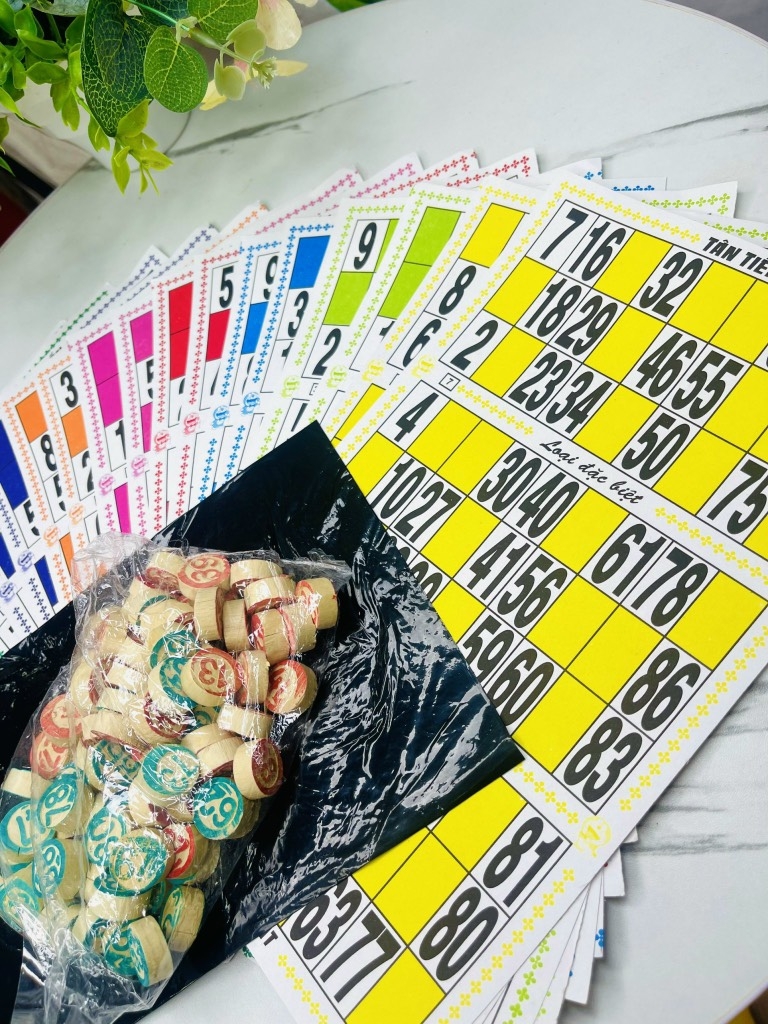 Bộ trò chơi kêu Lô Tô 90 số bằng giấy và gỗ