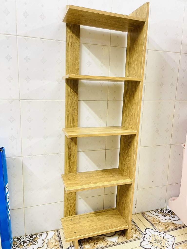 Kệ gỗ 5 tầng tiện dụng loại dày, cao 1.2m ( kệ góc tường) (7)