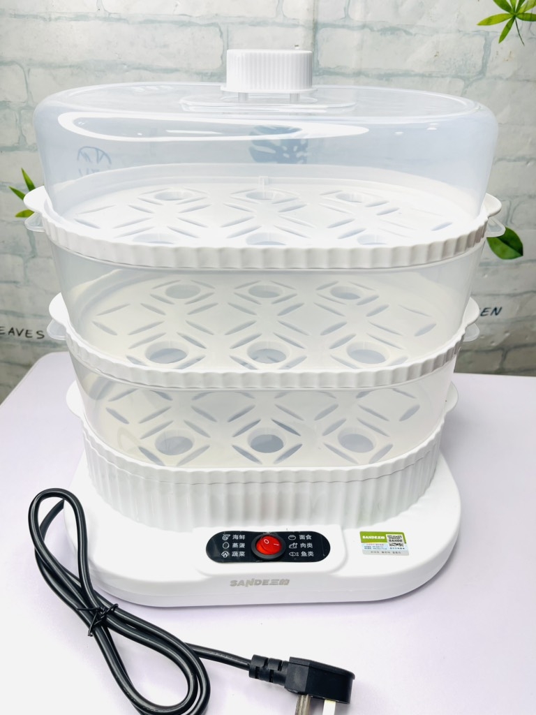 NỒI HẤP ĐIỆN TRONG SUỐT 3 TẦNG 10L NHIỆT TỪ HƠI NƯỚC (20)