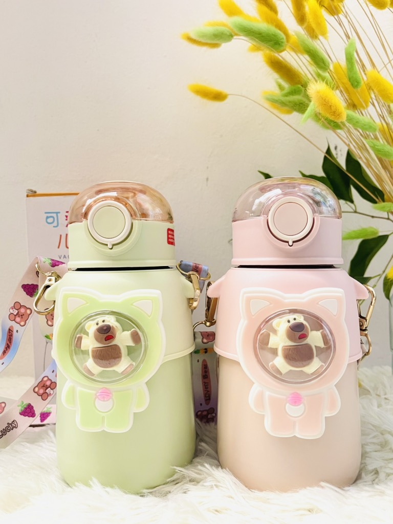 BÌNH GIỮ NHIỆT INOX 600ml HÌNH THÚ KUTE CHO BÉ (12)