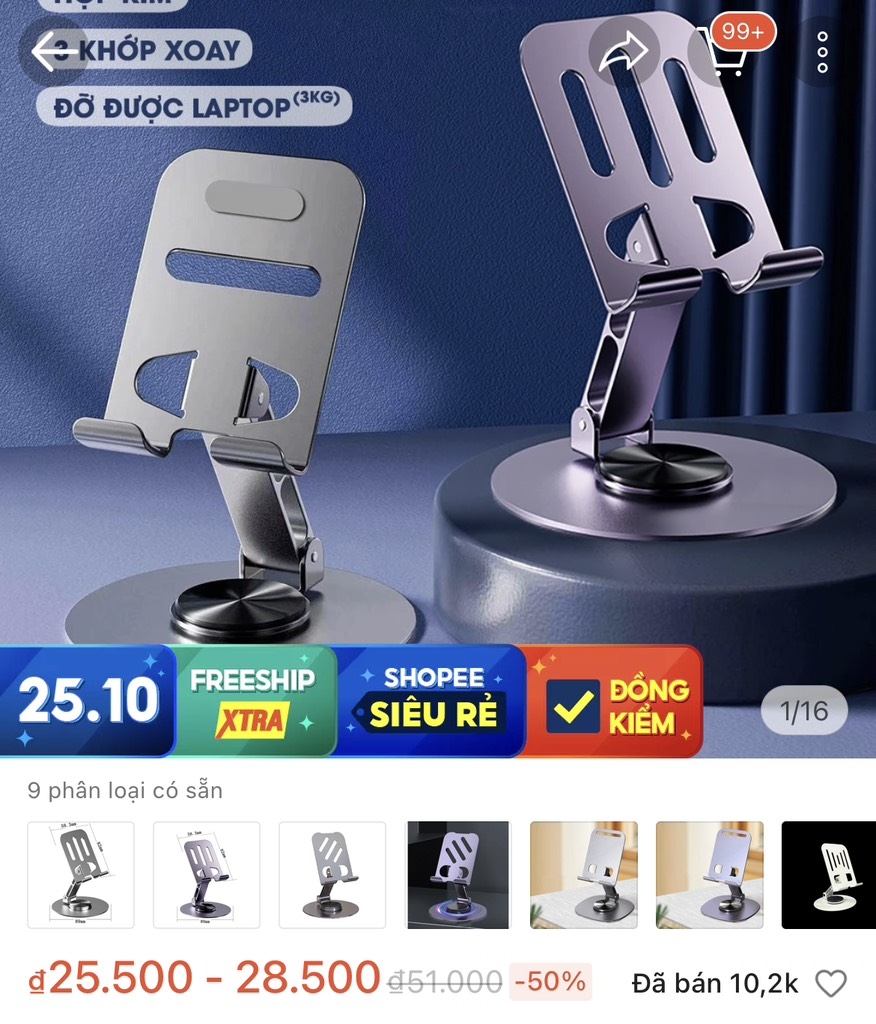 GIÁ ĐỠ BASEMO XOAY 360 ĐỘ HỢP KIM (2)