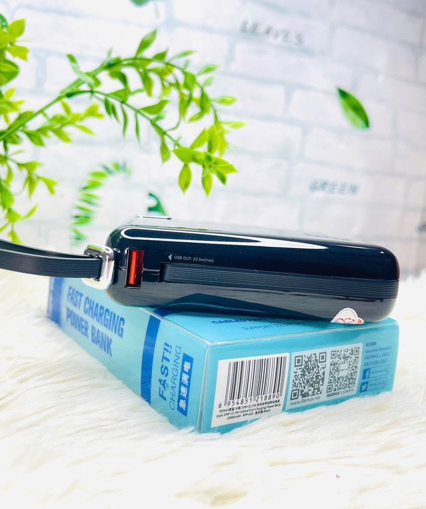 PIN SẠC DỰ PHÒNG NHANH 22.5W REMAX 663 DUNG LƯỢNG 20.000MAH CHUẨN QC3.0 KÈM CÁP SẠC CHÍNH HÃNG (40)