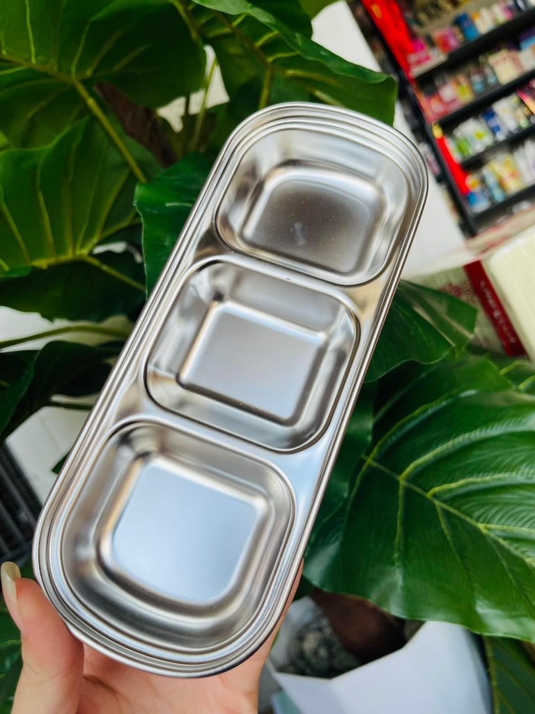 Dĩa Đựng Nước Chấm 3 Ngăn Inox (2)