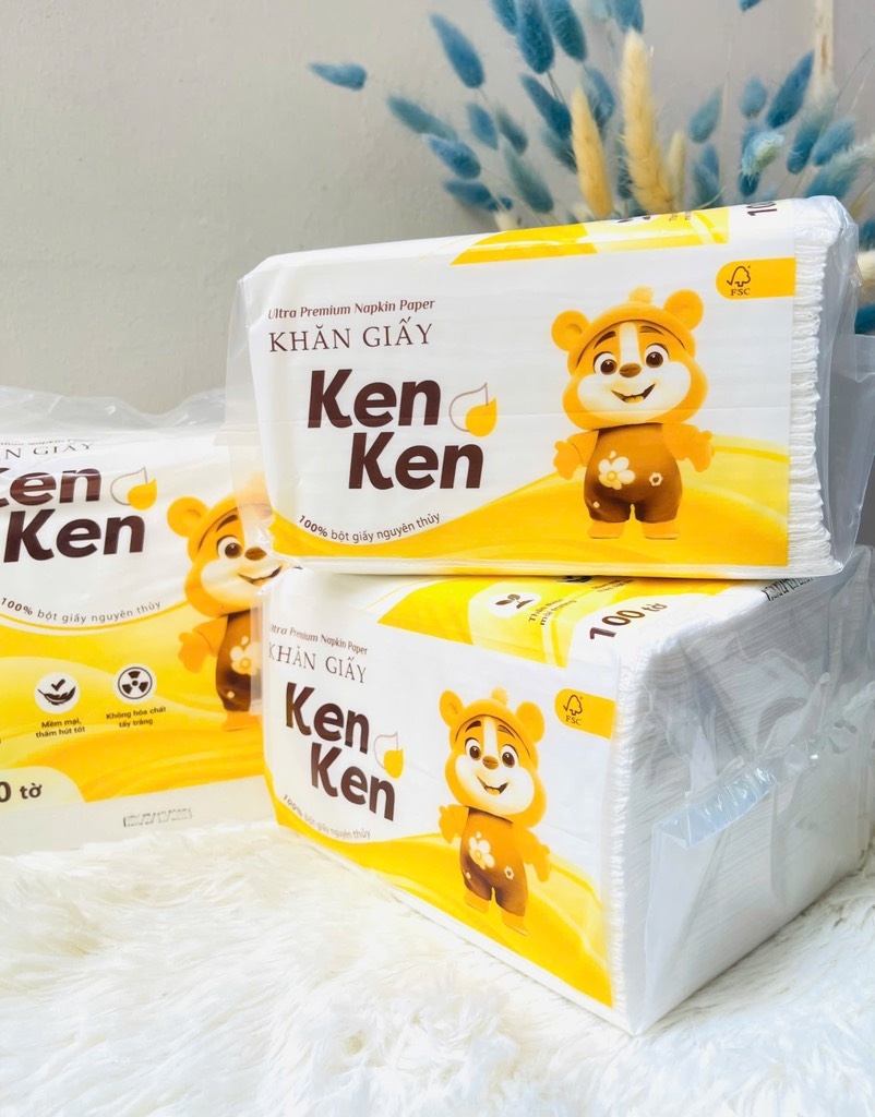 KHĂN GIẤY VUÔNG KENKEN 100 TỜ CHÍNH HÃNG XỊN (2)) (thùng 30g