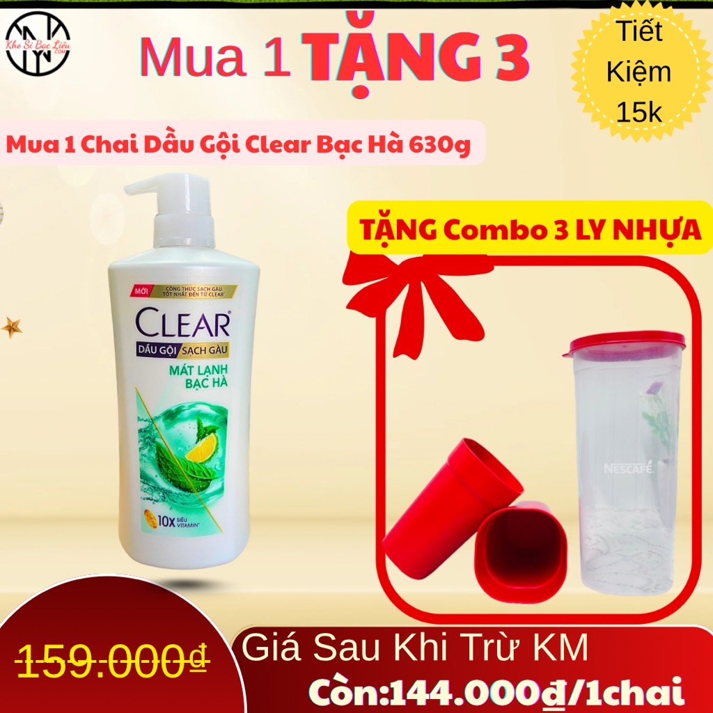 CHAI DẦU GỘI CLEAR BẠC HÀ 630g CHÍNH HÃNG ( Ko áp dụng cho giảm 10%) (4)