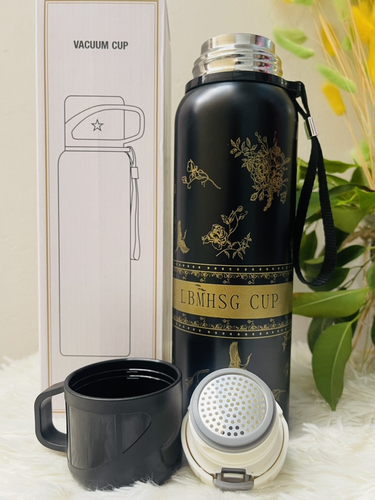 BÌNH GIỮ NHIỆT 800ml HOẠ TIẾT HOA CÓ LỌC TRÀ VÀ CỐC XỊN (7)