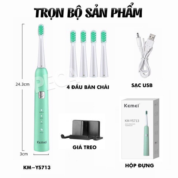 BÀN CHẢI ĐÁNH RĂNG ĐIỆN KEMEI YS712 (20)