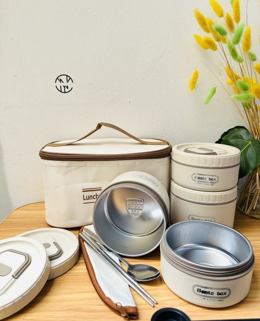 HỘP CƠM 4 NGĂN CÓ KÈM TÚI GIỮ NHIỆT LUNCH (10)