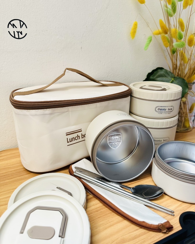 HỘP CƠM 4 NGĂN CÓ KÈM TÚI GIỮ NHIỆT LUNCH (10)