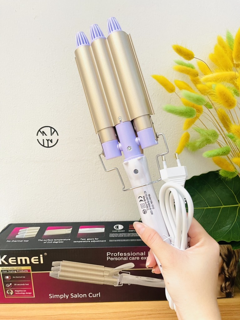 MÁY UỐN TÓC 3 TRỤC KEMEI 1010 CHÍNH HÃNG (20)