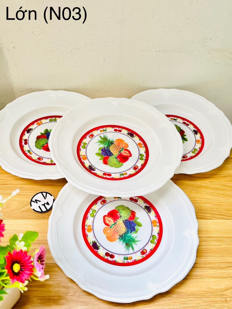 DĨA DỰA TRẮNG HOA SIZE LỚN NHẤT MÃ (NO3)