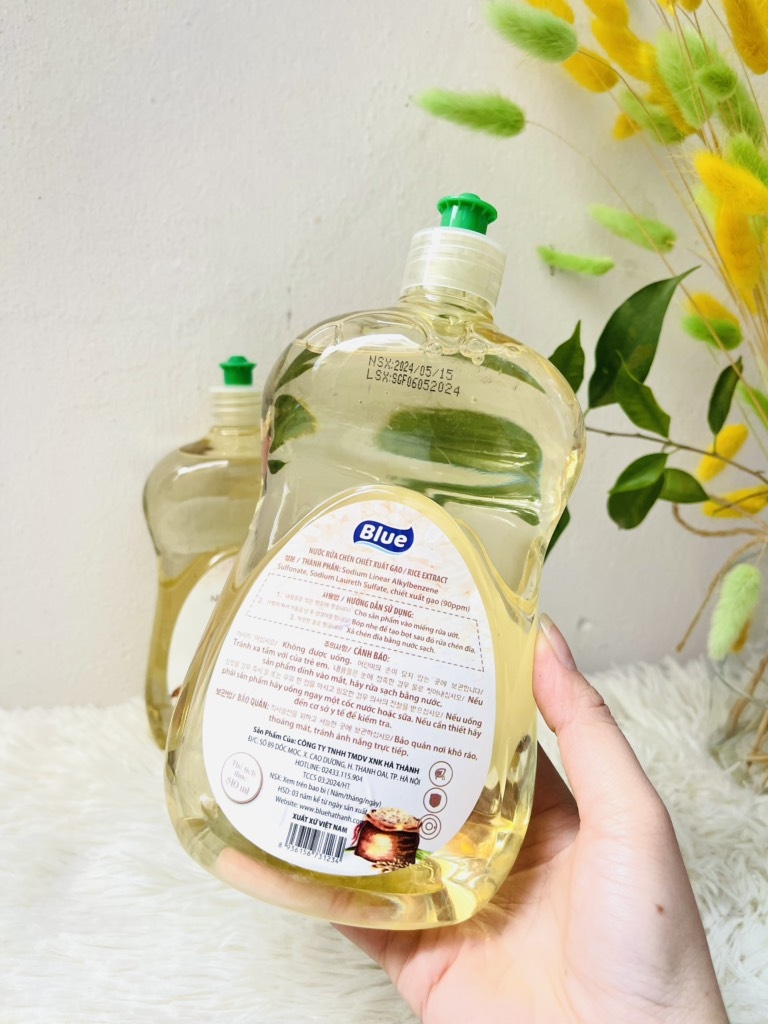CHAI NƯỚC RỬA CHÉN 810ml CHIẾT XUẤT GẠO CHÍNH HÃNG BLUE (2)