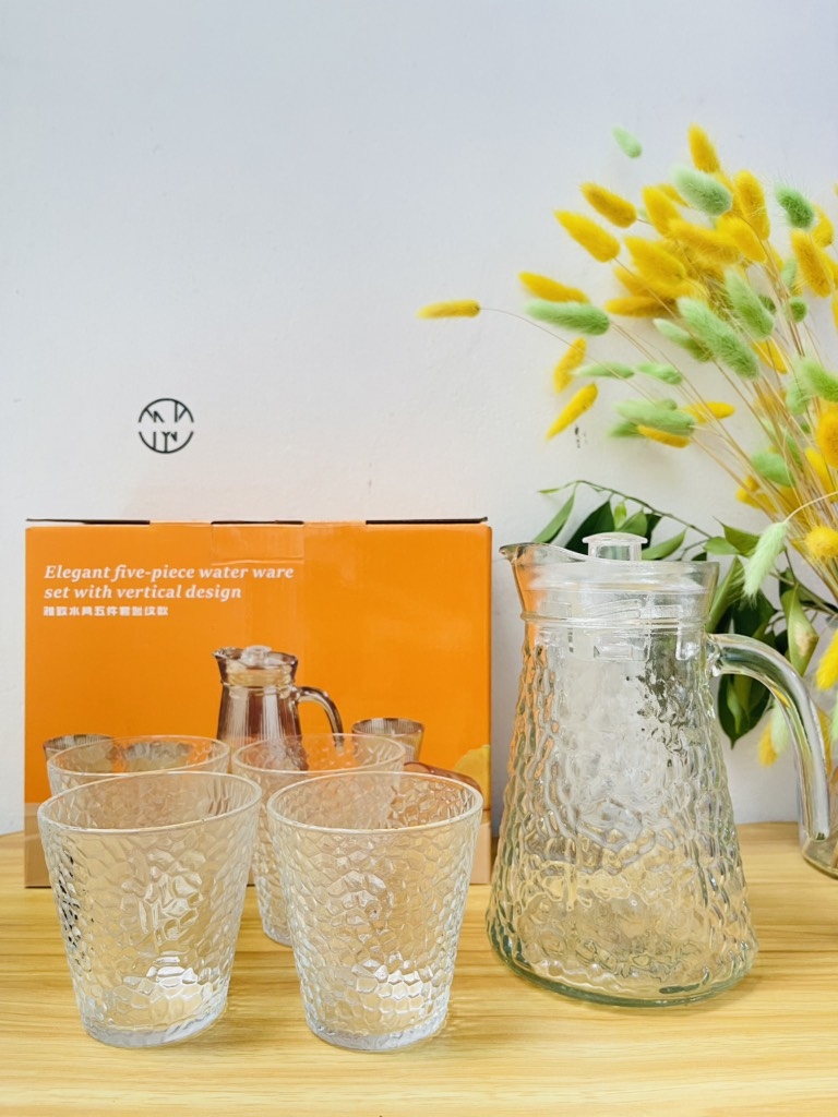 BỘ BÌNH KÈM 4 LY THUỶ TINH LỚN (5)