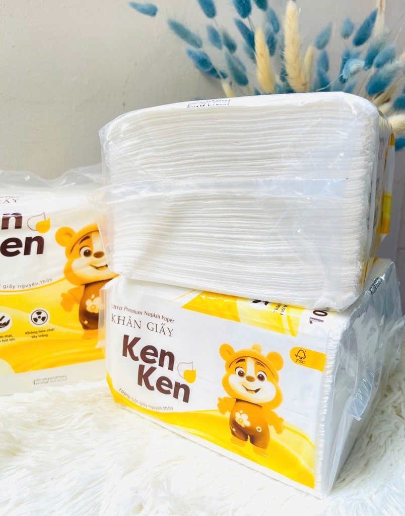 KHĂN GIẤY VUÔNG KENKEN 100 TỜ CHÍNH HÃNG XỊN (2)) (thùng 30g