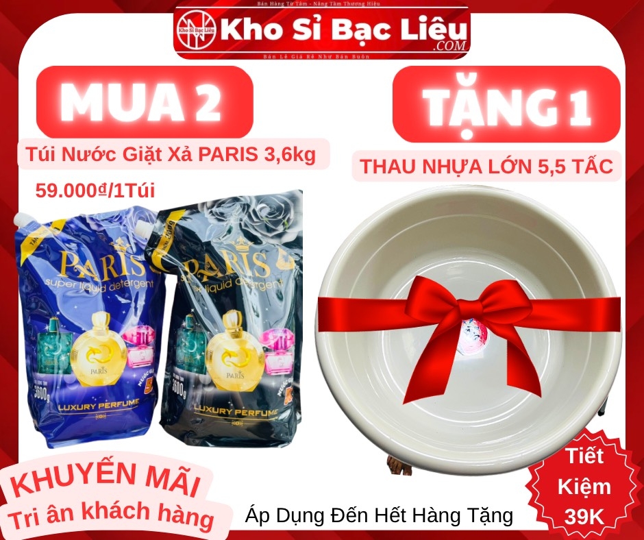 TÚI NƯỚC GIẶT XẢ PARIS 5in1 3.8kg CHÍNH HÃNG