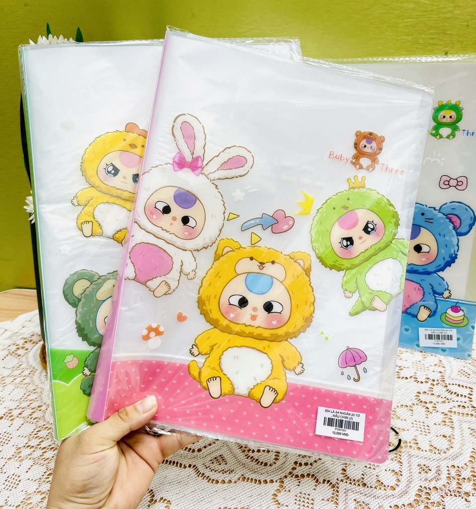 BÌA LÁ A4 KHOẢN 20 TỜ , MẪU CHIBI (2)